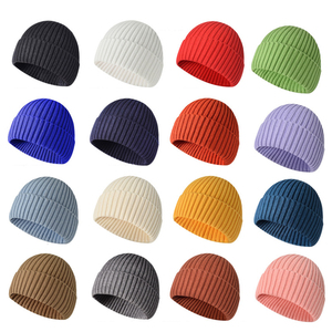 Gorros de frijoles multicolores de otoño e invierno para hombres y mujeres, los mismos gorros de oreja de punto cálido, gorros fríos de invierno calientes transfronterizos - Product Image 3
