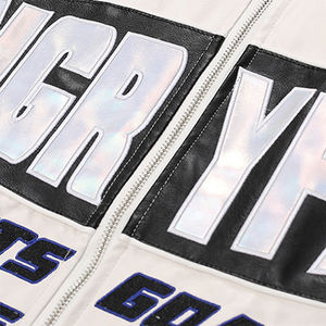 Vente en gros de vêtements de course moto personnalisés 2024 veste en cuir veste surdimensionnée personnalisée streetwear veste de baseball manteau d'automne de mode - Product Image 3