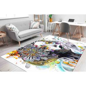 Alfombra con Retrato de Mujer Abstracta: Decoración Artística Moderna y Colorida, Alfombra Impresa, con Pelo Suave - Product Image 3