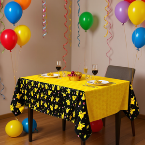 Tovaglia Pokemon 1.2X1.8M Giallo Nero con Motivo Pikachu per Decorazioni Festa - Product Image 3