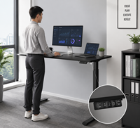 BIFMA Bureau assis-debout électrique à levage rapide, double moteur, mobilier de bureau à domicile, bureau d'ordinateur, table élévatrice intelligente