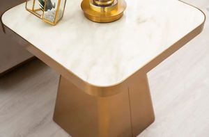 Tables d'appoint modernes en métal et marbre Table d'appoint dorée pour la décoration de restaurant à la maison et de fête de la meilleure qualité - Product Image 4