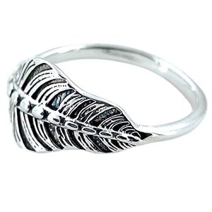 Navya Craft Handmade 925 Sterling Silver Leaf <b>Ring</b> for Women <b>Plain</b> Inlay Design Sizes 4 to 13 for Christmas Anniversary Birthday - Product Image 1