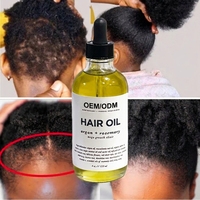 Huile de croissance capillaire naturelle végane 60 ml, élixir à base de plantes, formule à base d'huiles essentielles de romarin et de menthe poivrée, prévention quotidienne de la perte de cheveux