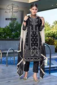 Tenue de créateur tendance fantaisie Costume Salwar en fausse georgette de qualité supérieure avec broderie lourde et travail à la main à vendre - Product Image 3