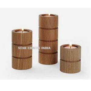 Portavelas de madera blanca de aspecto moderno con alto acabado, superventas y al por mayor, portavelas para el hogar y el restaurante - Product Image 6