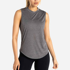 เสื้อกั๊กแขนกุดผ้าโพลีเอสเตอร์สำหรับผู้หญิงเสื้อกล้ามสำหรับเล่นกีฬาแห้งเร็วผ้าสแปนเด็กซ์สำหรับใส่ไปยิม - Product Image 5