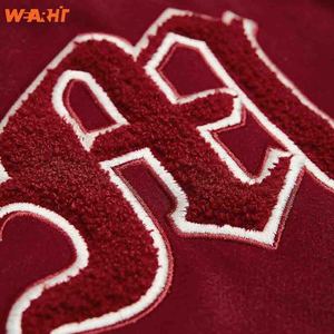 Chaqueta clásica con logotipo personalizado bordada en marrón para hombre, chaqueta universitaria de béisbol para parejas, chaqueta universitaria verde Letterman - Product Image 2