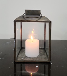 Linterna con soporte de metal de primera calidad, decoración navideña para interiores y exteriores con vela de Pilar puro para decoración del hogar, novedad - Product Image 2