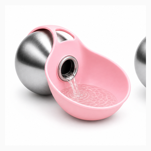 Nuova Ciotola per Acqua per Animali Domestici Petop in Acciaio Inox, Bottiglia d'Acqua Portatile per Cani con Ciotola Pieghevole, Accessori per Passeggiate e Viaggi all'Aperto - Product Image 1