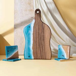 Tabla de Cortar de Madera con Mango, Apta para Lavavajillas, Ecológica, Antibacteriana, de Resina, Tabla de Queso de Alta Calidad - Product Image 1