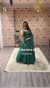 Pour cette prochaine saison de Navaratri, Zain Exports propose des robes exclusives en georgette imprimée, réversibles, décontractées, entièrement cousues, pour mariage/Diwali - Product Image 3