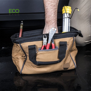 <b>Heavy</b> <b>Duty</b> Canvas Multi-Purpose Tote Bag Factory Directly Sold <b>Zipper</b> Closure Utility Tool Bag Gardening Functional OEM/ODM - Product Image 6