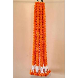 พู่ดอกดาวเรืองหรูหราทำด้วยมือสำหรับแขวนติดผนังดอกไม้สัมผัสของตกแต่งชาติพันธุ์สำหรับงานฉลองวันเกิดงานแต่งงาน Diwali - Product Image 2