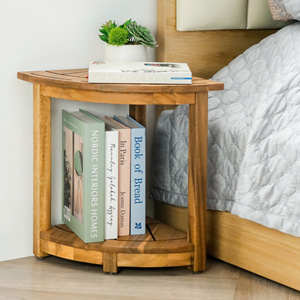 Taburete de Esquina Andomond Ecológico con Acabado de Madera Natural y Función Decorativa Versátil - Product Image 3