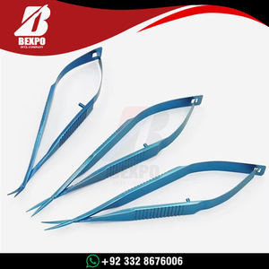 Tijeras de Capsulotomía de Titanio para Disección de Tejidos, 10cm, Ultraligeras, No Magnéticas, Azules, Reutilizables, Herramienta Quirúrgica Oftálmica - Product Image 5