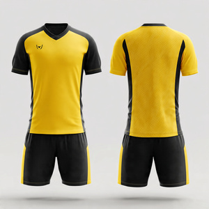 ชุดกีฬาฟุตบอลคอวีเสื้อฟุตบอลแขนสั้นเสื้อท่อนบนเครื่องแบบฟุตบอล - Product Image 1