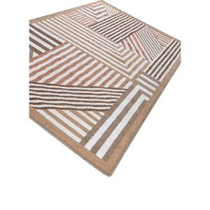 Alhambra Ivory Flat Weave Wool <b>Rugs</b> Geometric Handmade Diamond and Rectangle Jute <b>Rugs</b> for Home for <b>Bedside</b>-ADWP-13055 - Product Image 2