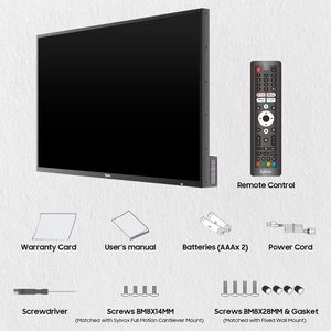 Téléviseur intelligent d'extérieur de qualité commerciale de 85 pouces avec écran 4K UHD résistant aux intempéries et lisible en plein soleil, et haut-parleurs intégrés - Product Image 1