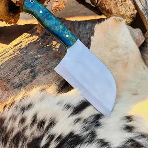 Couteau de chasse à lame fixe en acier Damas fait main, haute durabilité, personnalisable, camping en plein air, manche en résine, étui en cuir, B2B - Product Image 4