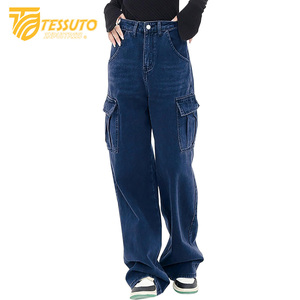 Pantalones cargo de cintura alta para mujer Vaqueros de cintura alta elegantes - Product Image 5