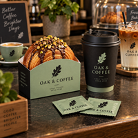 Boîte à pâtisserie personnalisée en carton blanc AT PACK 300G, emballage alimentaire de qualité pour boulangerie avec fenêtre pour croissants, desserts, café