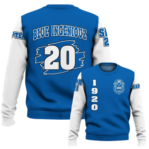 Sudadera con Cuello Redondo de la Hermandad Zeta Phi Beta para Mujer, Azul, 1920, Letra Griega Bordada - Product Image 6