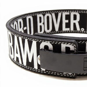 Letter Printed 13MM Genuine Leather Power Lever <b>Belt</b> with Soft Non-Slip Straps for <b>Powerlifting</b> Training - Product Image 6