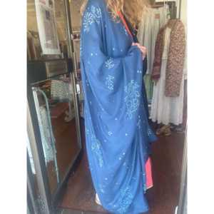 Vestido de Seda Índigo AMBER 03 para Mujer, Elegante, Tejido a Crochet, Largo hasta la Rodilla, para Eventos y Ocio, Transpirable, Estilo Fiesta, Talla Única - Product Image 3