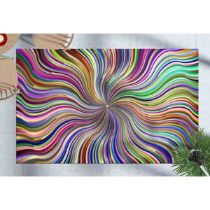 Alfombra con Estampado de Ilusión Óptica Colorida: Diseño Moderno y de Tendencia, Personalizado en Chenilla, con Pelo Suave - Product Image 3