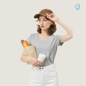 T-shirt court ajusté pour femme avec col à nœud et détails en maille - Jersey 100% coton respirant - Product Image 3
