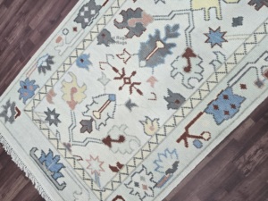 Tapis et ensembles noués à la main de style Oushak exquis haut 10x14 Grand fait à la main pour le salon-Décoration intérieure contemporaine antique - Product Image 5