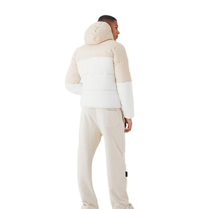 Blouson matelassé bicolore unisexe à capuche, manteau d'hiver matelassé, isolé, zippé, imperméable, vêtement d'extérieur chaud, logo personnalisé disponible, 100 grammes - Product Image 3