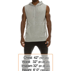 Couleur unique Concevez Votre Propre Street Wear Hommes Sweats à capuche sans manches Séchage rapide Logo imprimé personnalisé Hommes Sweats à capuche sans manches - Product Image 4