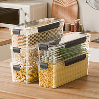 Boîte de conservation alimentaire hermétique en PET pour spaghetti, 2,6 L, 6 L, conteneur à pâtes long et étroit, empilable, organisateur de cuisine