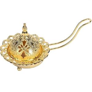 Producto más vendido, quemador de incienso con acabado dorado de estilo árabe de Metal, uso de fragancia para jardín, hogar, oficina, Decoración de mesa - Product Image 1
