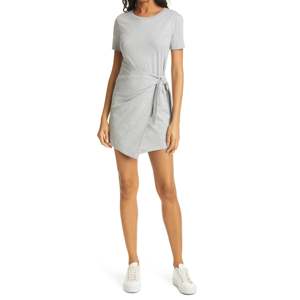 Vestido Camisero Edie Vintage con Lazo en la Cintura, Gris Jaspeado, Acetato y Spandex, Largo hasta la Rodilla, Tallas XS-XL, Diseño Liso, Decoración con Borlas, Ligero - Product Image 1