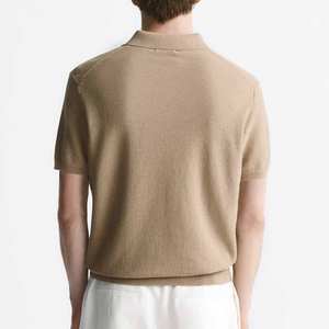 Camiseta Polo de Punto Texturizado Sólido de Alta Calidad para Hombre, 100% Algodón, Logotipo Personalizado, Mangas Cortas, Diseño a Rayas - Product Image 2