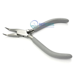 Pince à bec courbé en acier inoxydable pour la fabrication de bijoux, pointe fine, pince à bec de chaîne pour l'enroulement de fil, travaux artisanaux, bricolage, perlage - Product Image 1