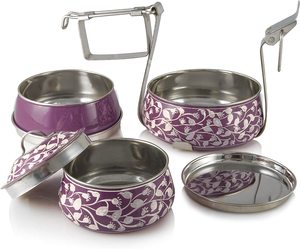 Hot Bán 2-3 Tier Tùy Chỉnh Thiết Kế In Kim Tự Tháp Hộp Ăn Trưa Cho Người Lớn Thép Không Gỉ Clip Tiffin Bento Hộp Làm Việc Văn Phòng Cắm Trại - Product Image 1