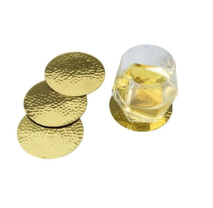 Sous-verre rond en laiton avec support - Design personnalisable écologique, finition mate polie, réutilisable pour un usage domestique et commercial - Product Image 3