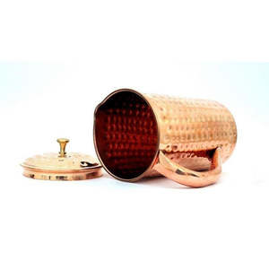 Juego de jarras de cobre puro ecológicas hechas a mano, diseño Vintage, vasos de mesa de lujo, jarra de agua de alta calidad, suministro al por mayor - Product Image 2