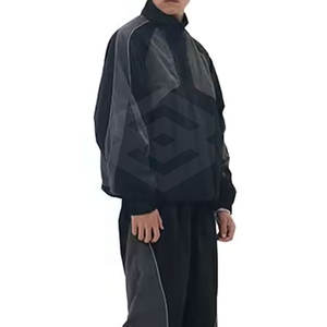 Chándales cómodos y ligeros con cremallera completa para hombre, conjuntos transpirables de estilo sólido para correr de invierno con cuello con capucha - Product Image 6