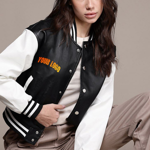 Femmes modernes varsity veste polaire manches élégant mélange de laine à la mode collège survêtement brodé letterman bombardier - Product Image 5