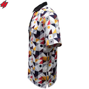 2025 Logo personnalisé chemises de golf durables surdimensionné Polyester Spandex absorbant l'humidité solide motif toile tissu - Product Image 3