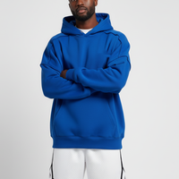 Sweat-shirt à capuche en molleton bleu surdimensionné pour homme, coupe classique, couleur unie, pull décontracté, Trackstar OEM Private Label