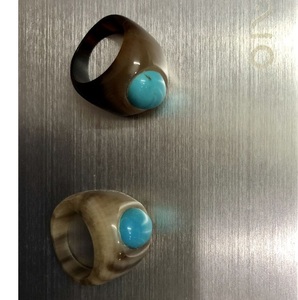 Bague large en corne de buffle pour bijoux de mode - Product Image 6