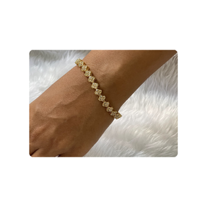 Magnifique bracelet de tennis plaqué or 14kt Nouveau design Bijoux en diamant pour lui Occasion d'anniversaire - Product Image 1