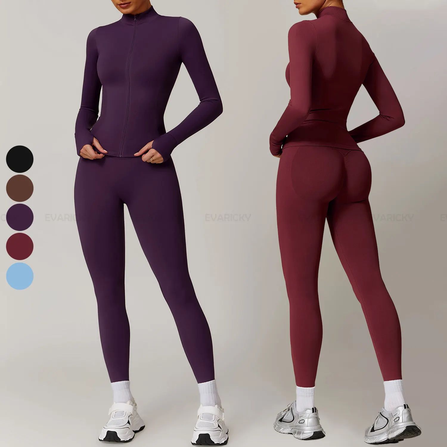 Custom Women's Sports Bra Plus Size Lightweight High Support V-Neck Yoga Gym Activewear Set