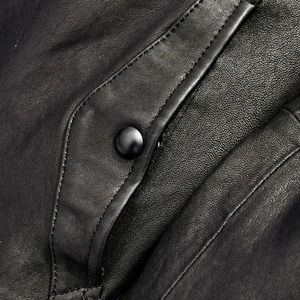 Style Punk Hommes 100% Veste En Cuir Naturel Casual Coupe-Vent Outwear Manteaux Poches Slim Moto Biker Vestes En Cuir Véritable - Product Image 5